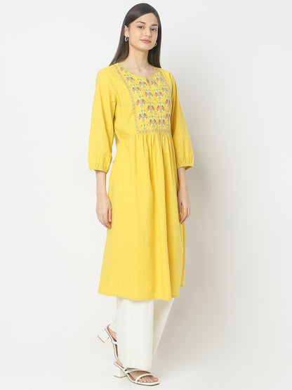 Flare Fit Embroidered Kurta