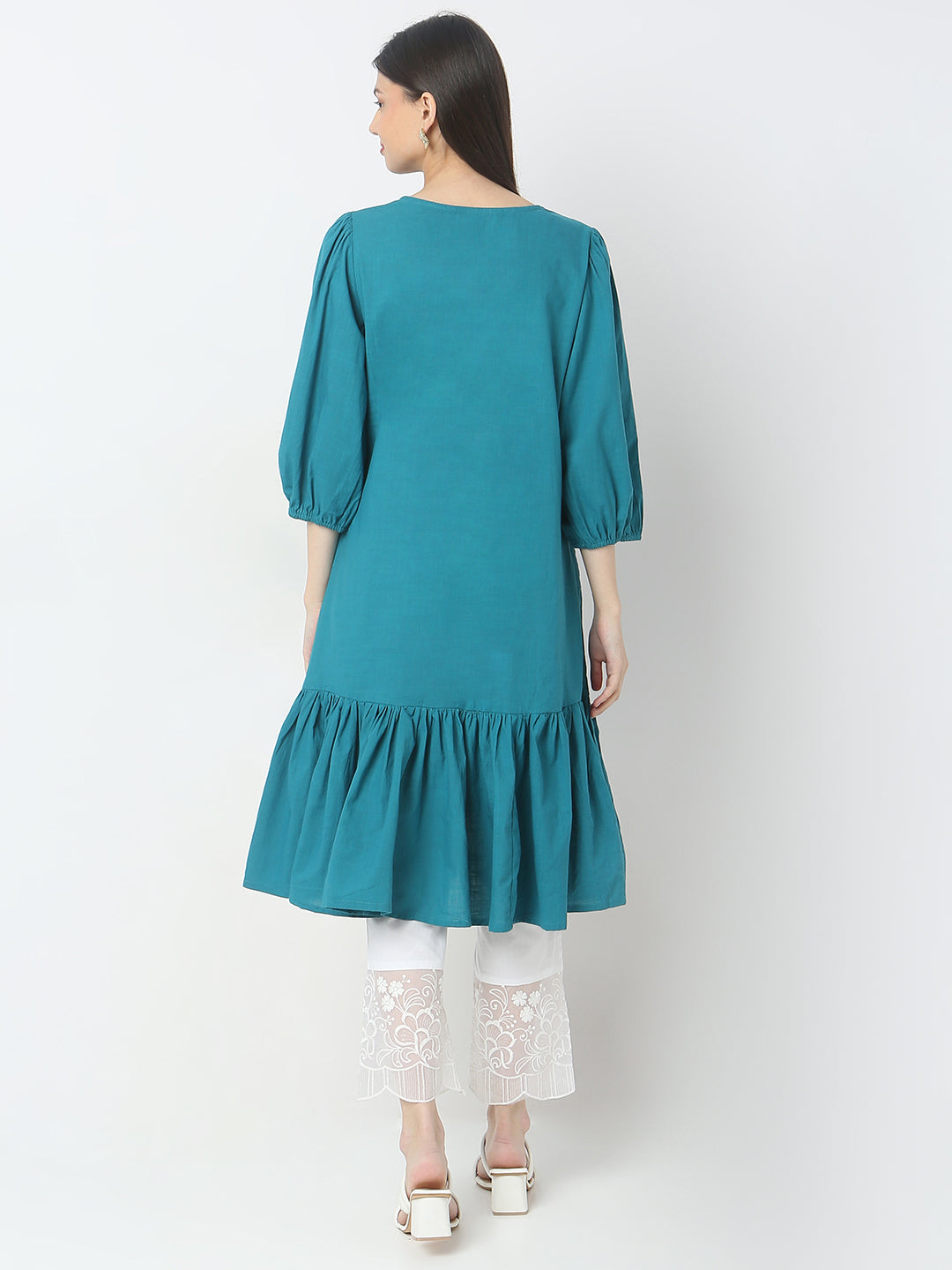 Flare Fit Embroidered Kurta