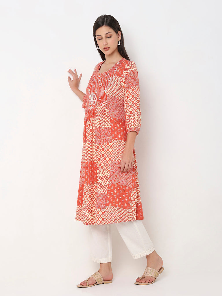 Straight Fit Printed Kurta