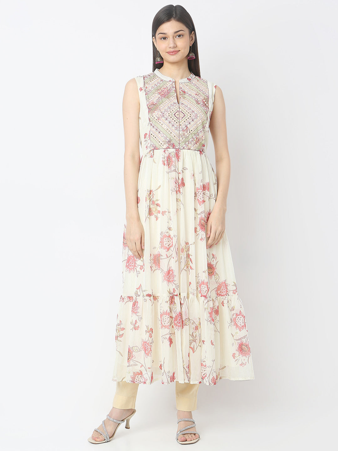 Flare Fit Embellished Kurta