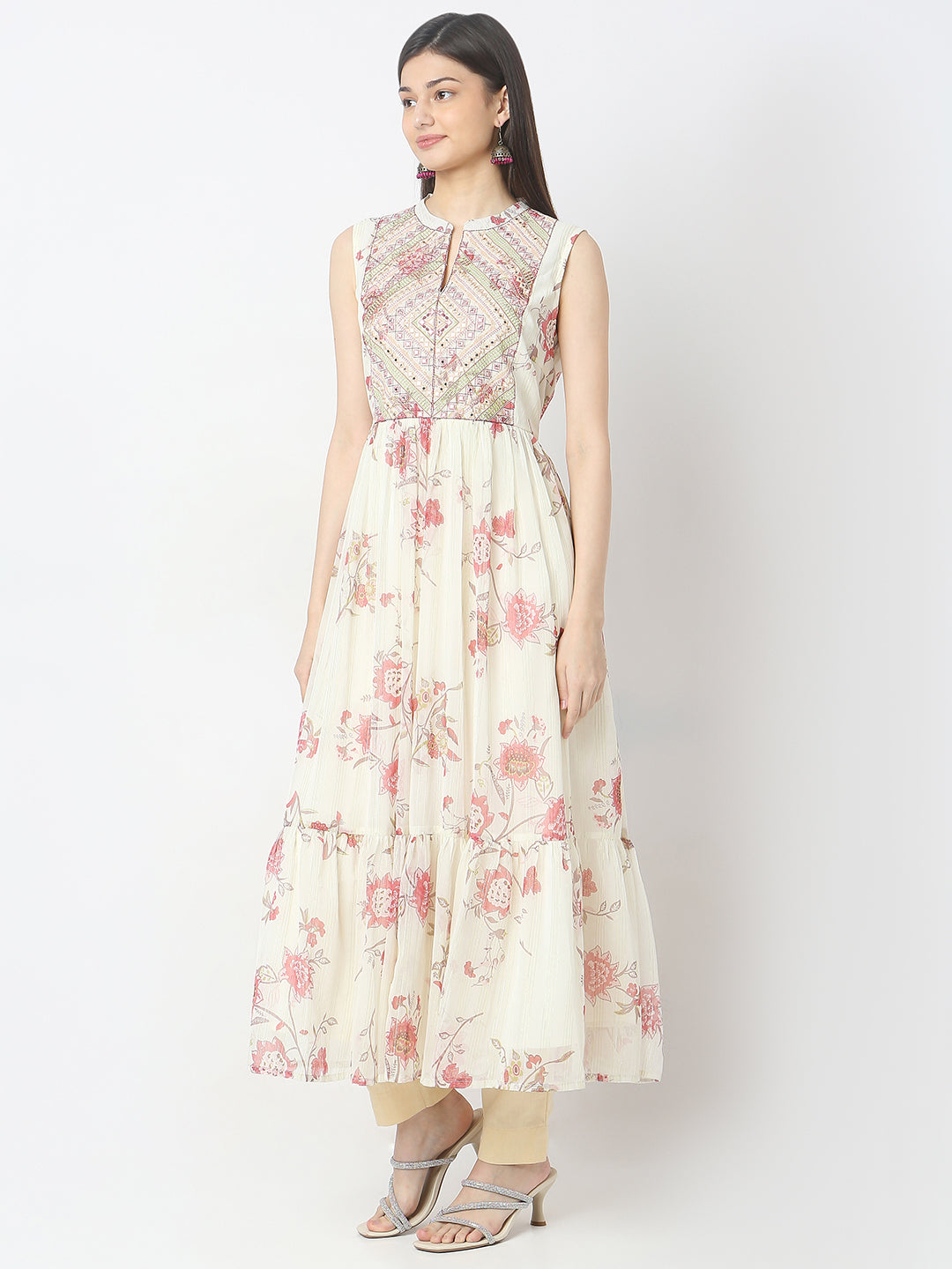 Flare Fit Embellished Kurta