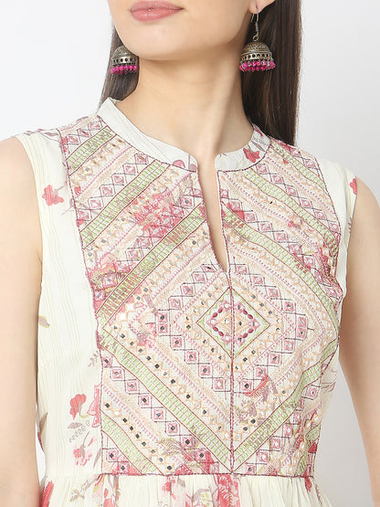 Flare Fit Embellished Kurta