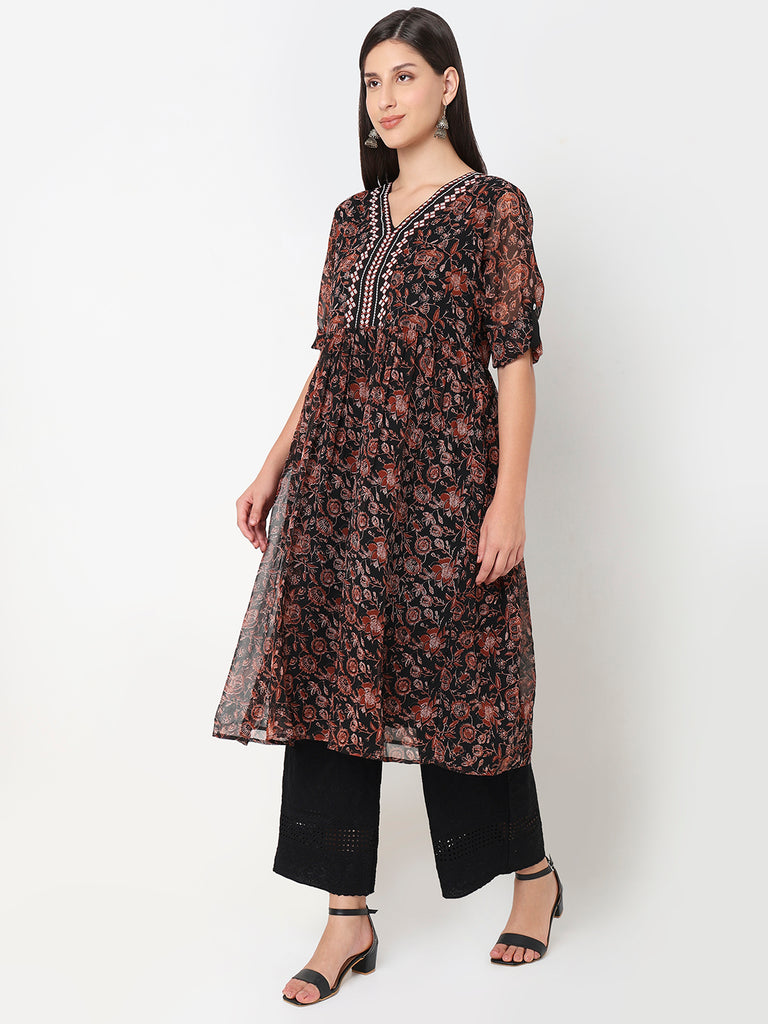 Flare Fit Printed Kurta