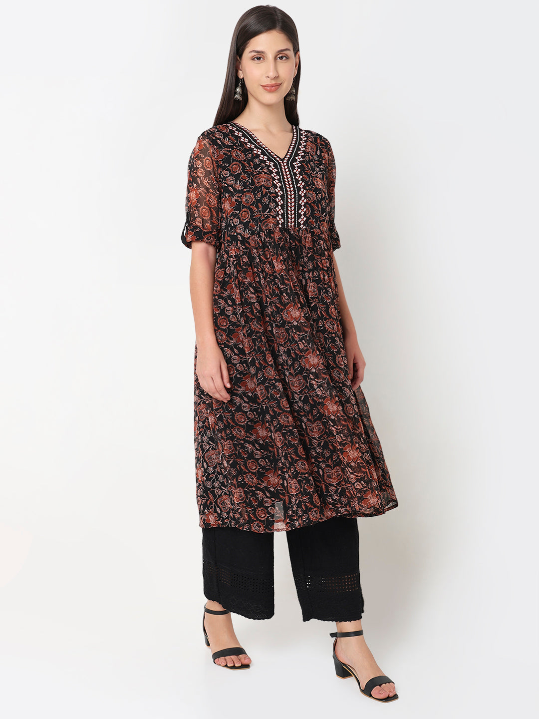 Flare Fit Printed Kurta