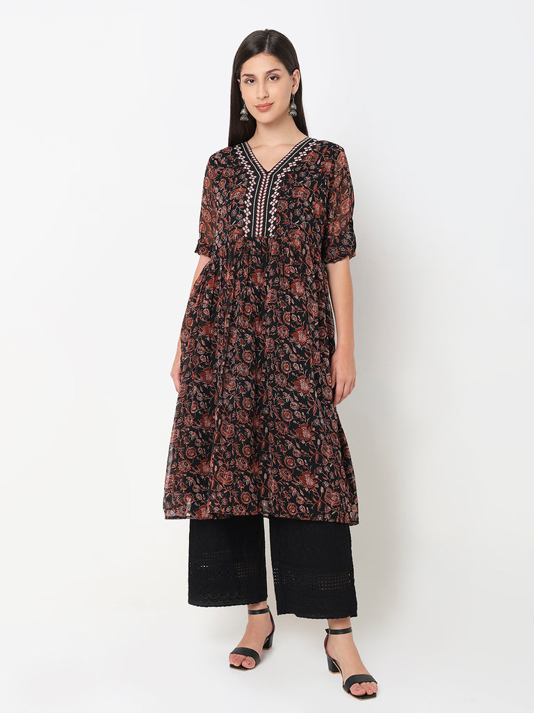 Flare Fit Printed Kurta