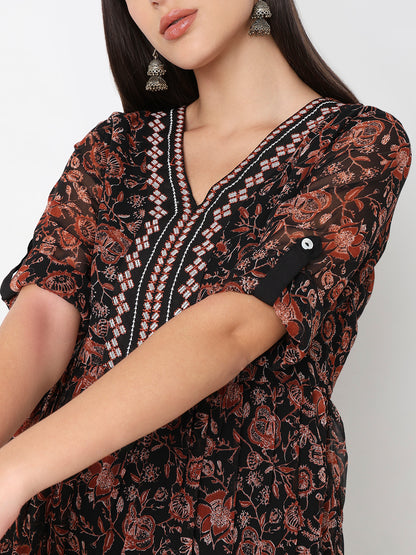 Flare Fit Printed Kurta
