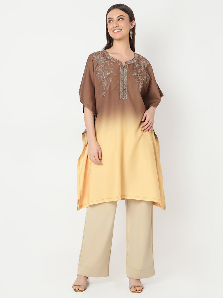 Straight Fit Embroidered Kurta