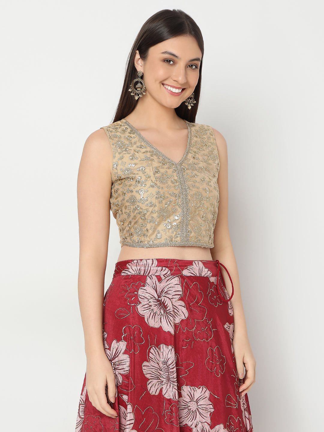 Regular Fit Embellished Crop Top