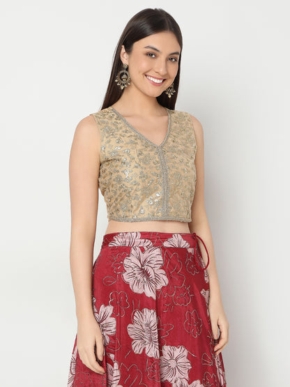 Regular Fit Embellished Crop Top