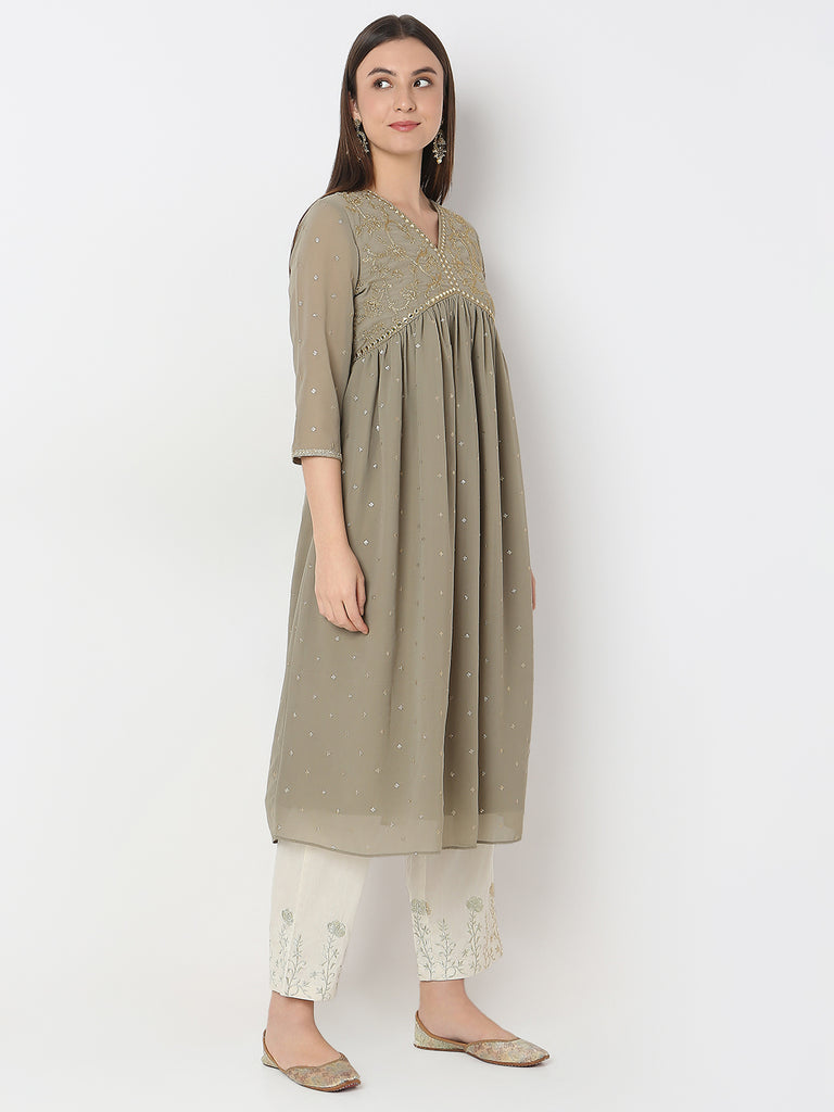 Flare Fit Embellished A-Line Kurta