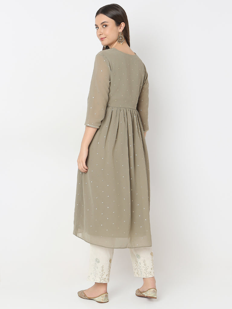 Flare Fit Embellished A-Line Kurta