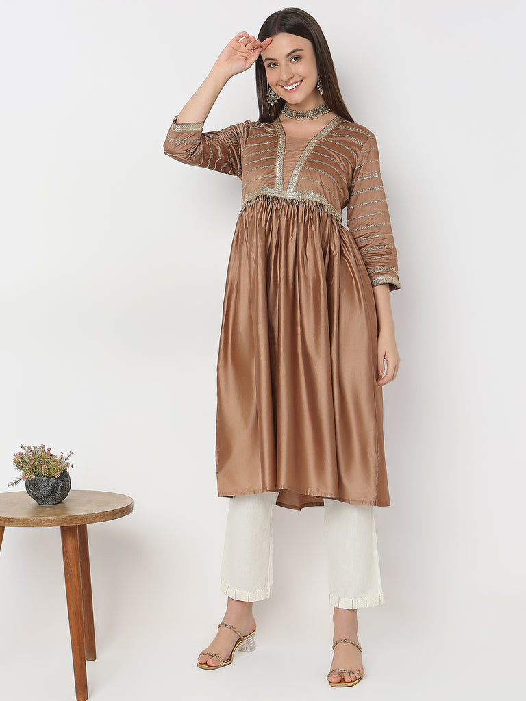 Flare Fit Embellished Kurta