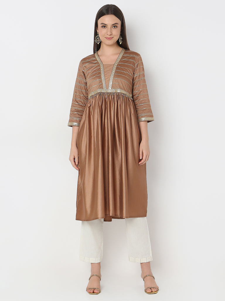 Flare Fit Embellished Kurta