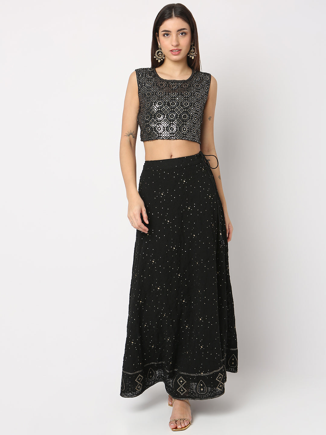 Regular Fit Embroidered Crop Top Crop Top