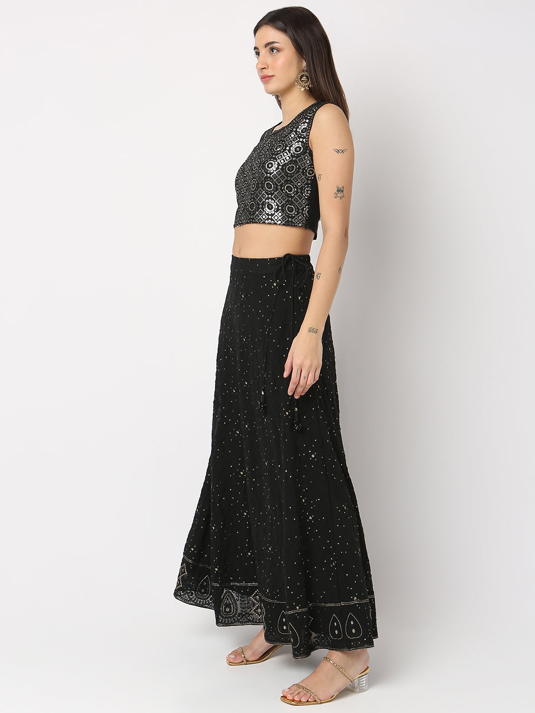 Regular Fit Embroidered Crop Top Crop Top