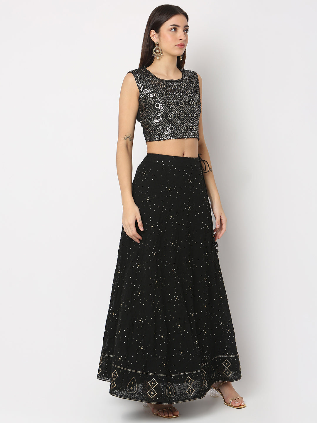 Regular Fit Embroidered Crop Top Crop Top