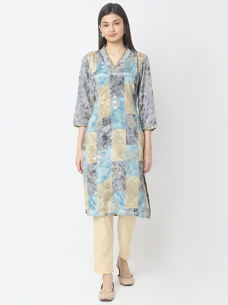 Regular Fit Embroidered Kurta