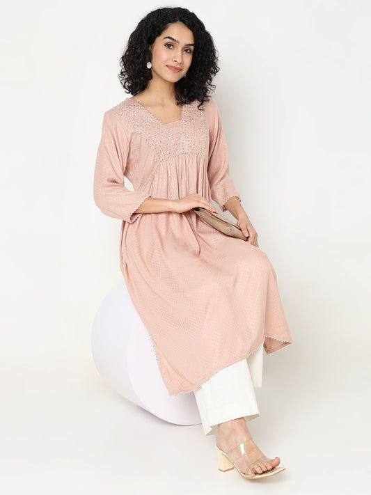 Regular Fit Embellished Kurta