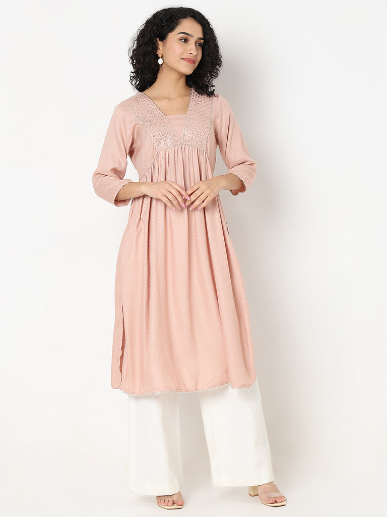 Regular Fit Embellished Kurta