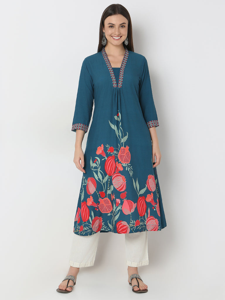 Flare Fit Printed A-Line Kurta