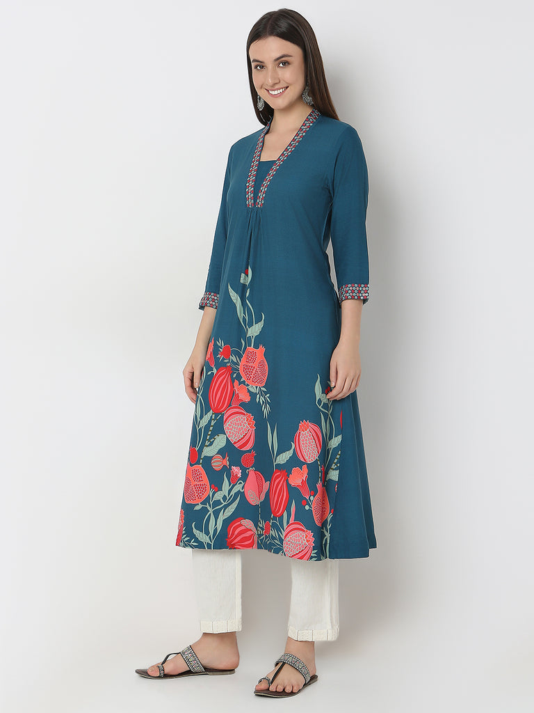 Flare Fit Printed A-Line Kurta