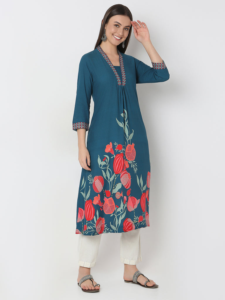 Flare Fit Printed A-Line Kurta