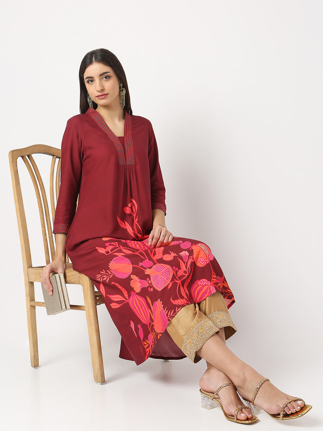 Regular Fit Printed A-Line Kurta