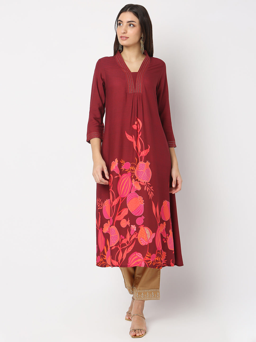 Regular Fit Printed A-Line Kurta
