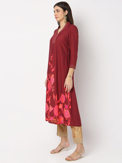 Regular Fit Printed A-Line Kurta
