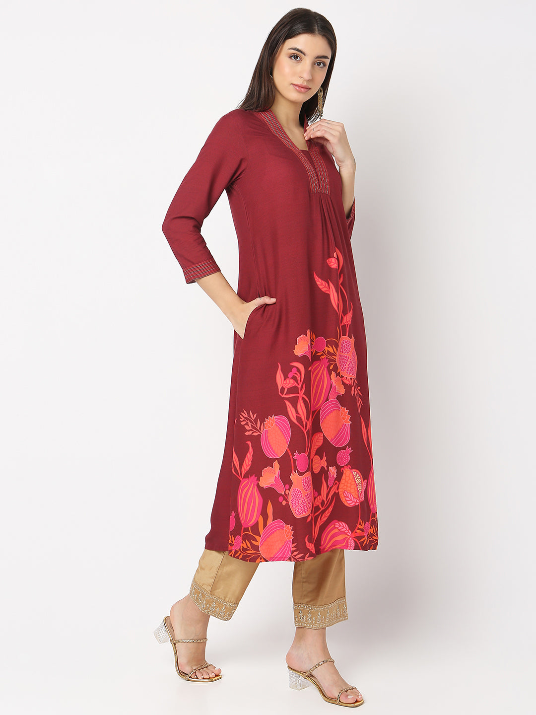 Regular Fit Printed A-Line Kurta