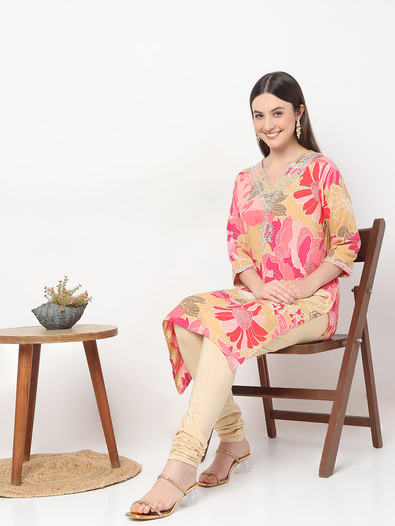 Straight Fit Printed Straight Kurta