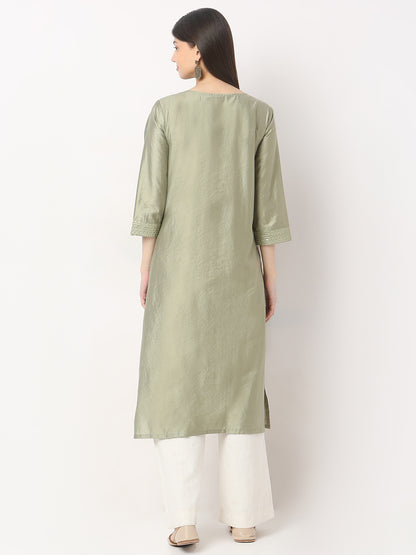 Regular Fit Embroidered Kurta