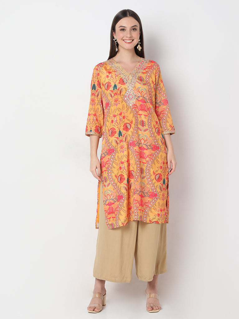 Straight Fit Printed Straight Kurta