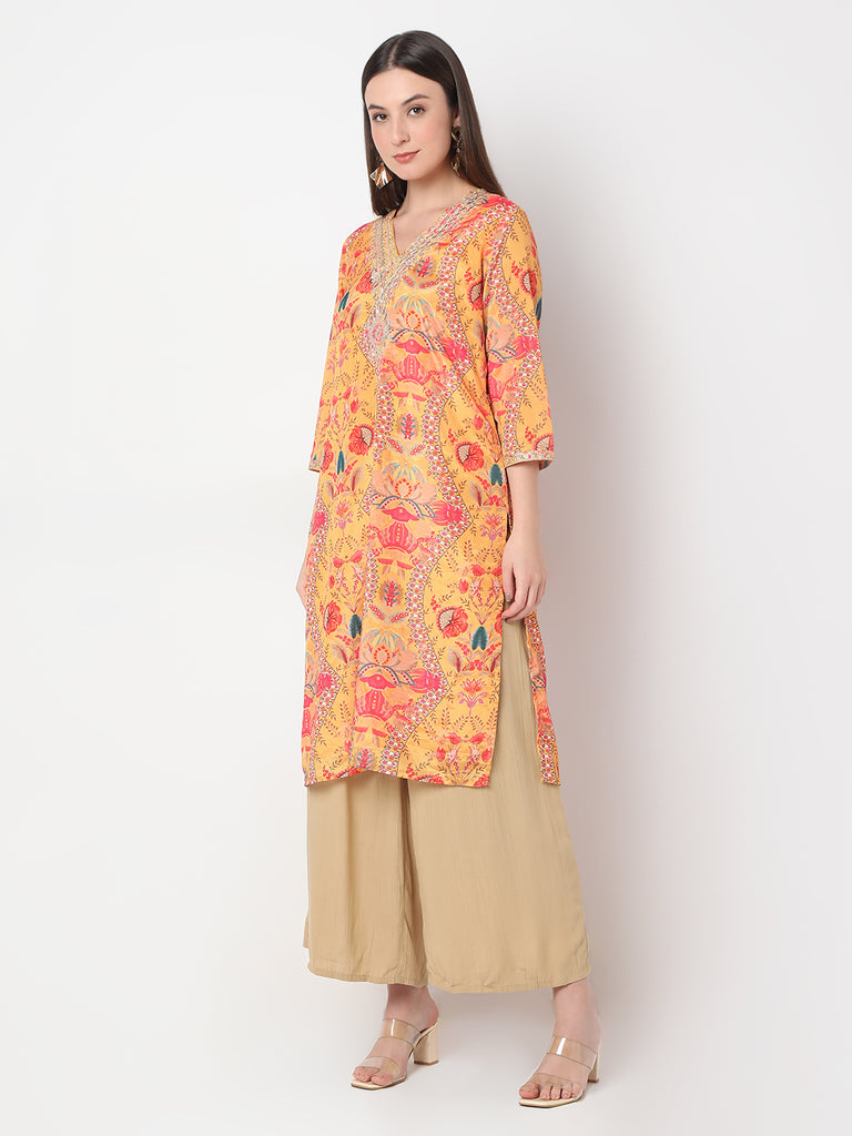 Straight Fit Printed Straight Kurta