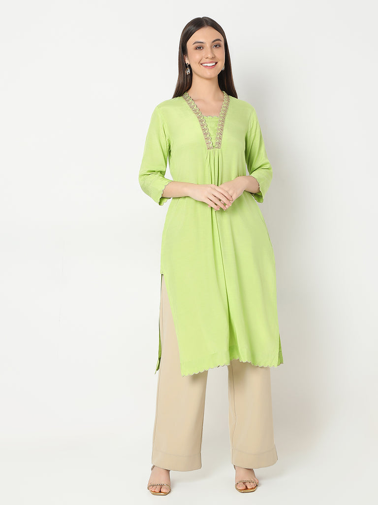 Regular Fit Solid Kurta