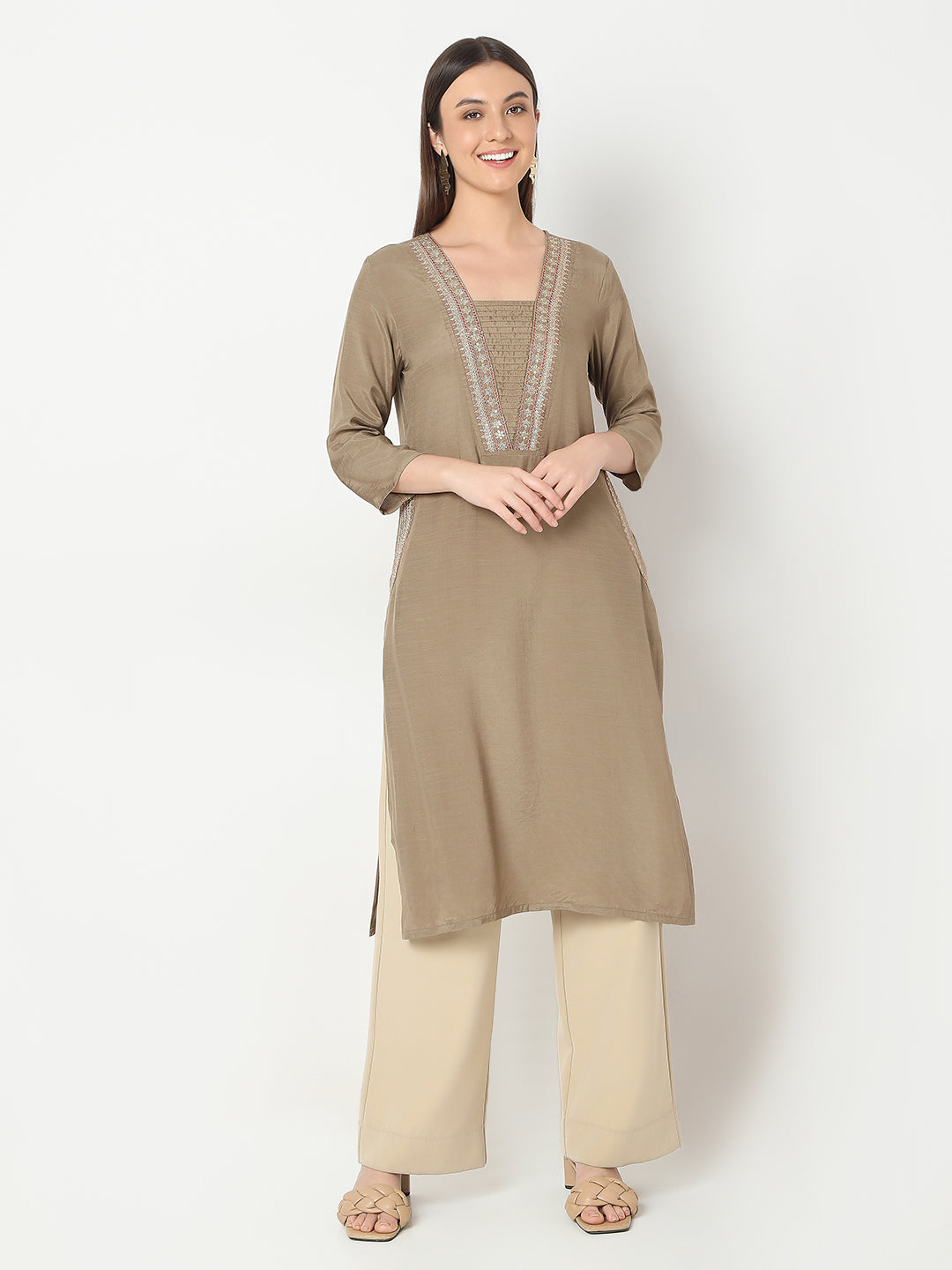 Regular Fit Solid Kurta