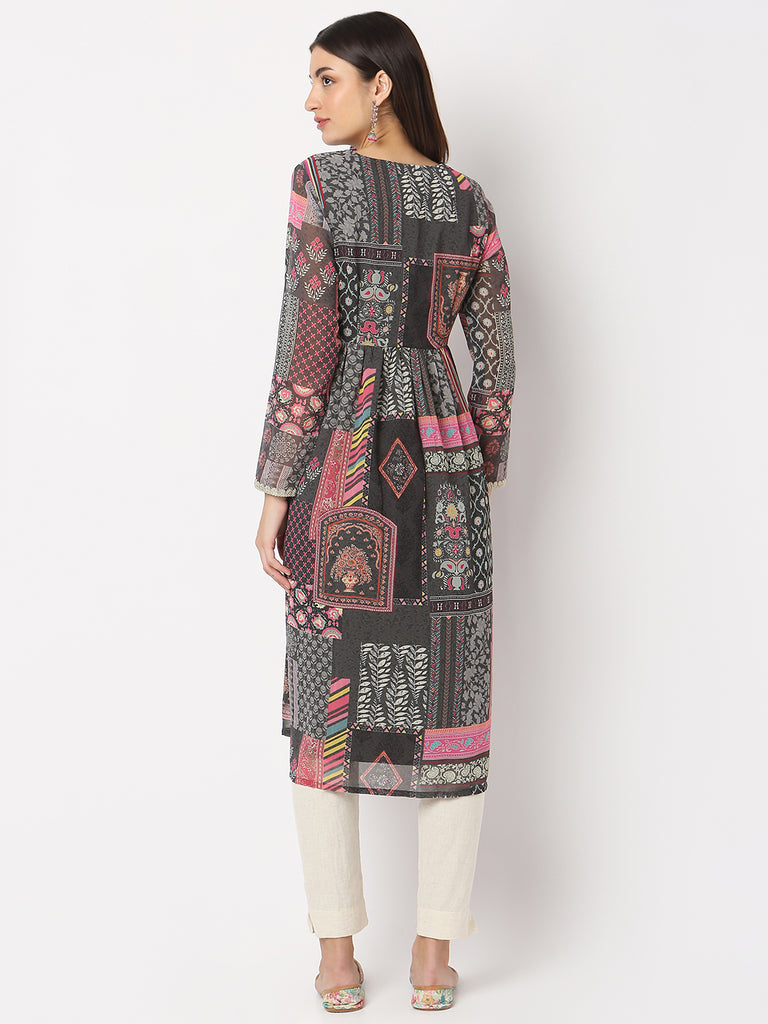 Flare Fit Printed A-Line Kurta