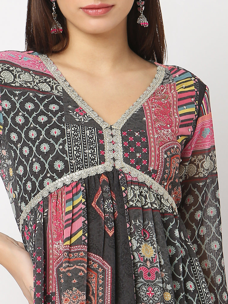 Flare Fit Printed A-Line Kurta