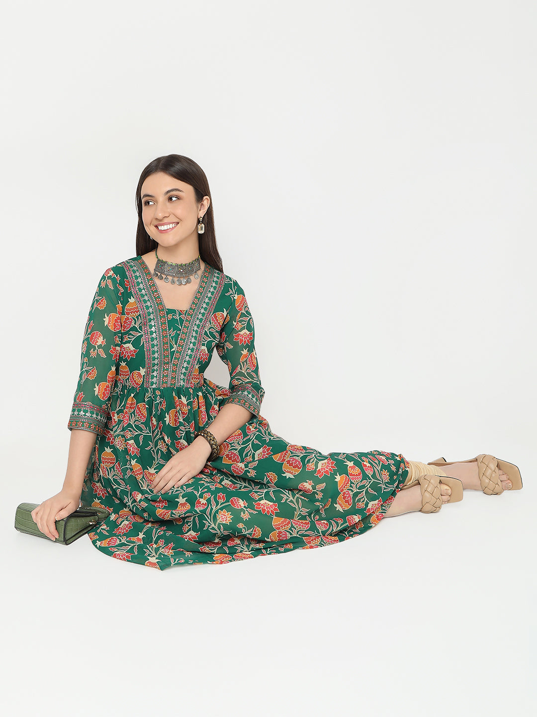 Flare Fit Printed Kurta