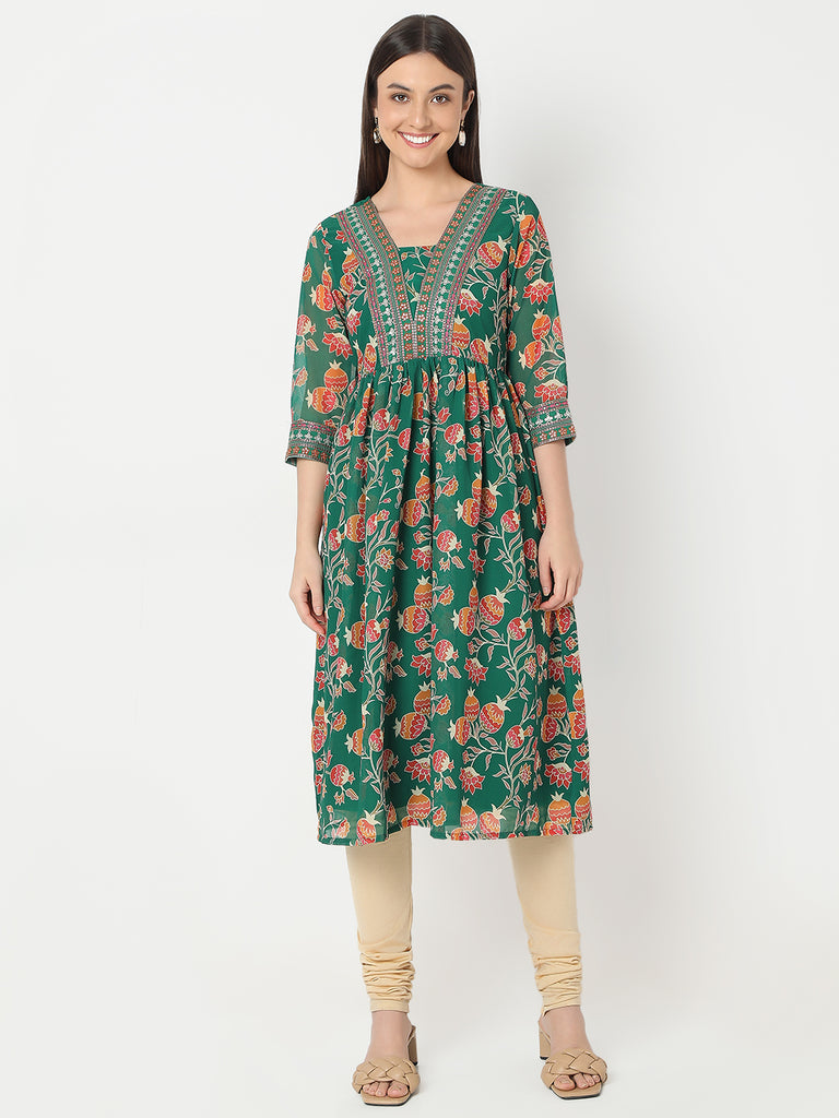 Flare Fit Printed Kurta