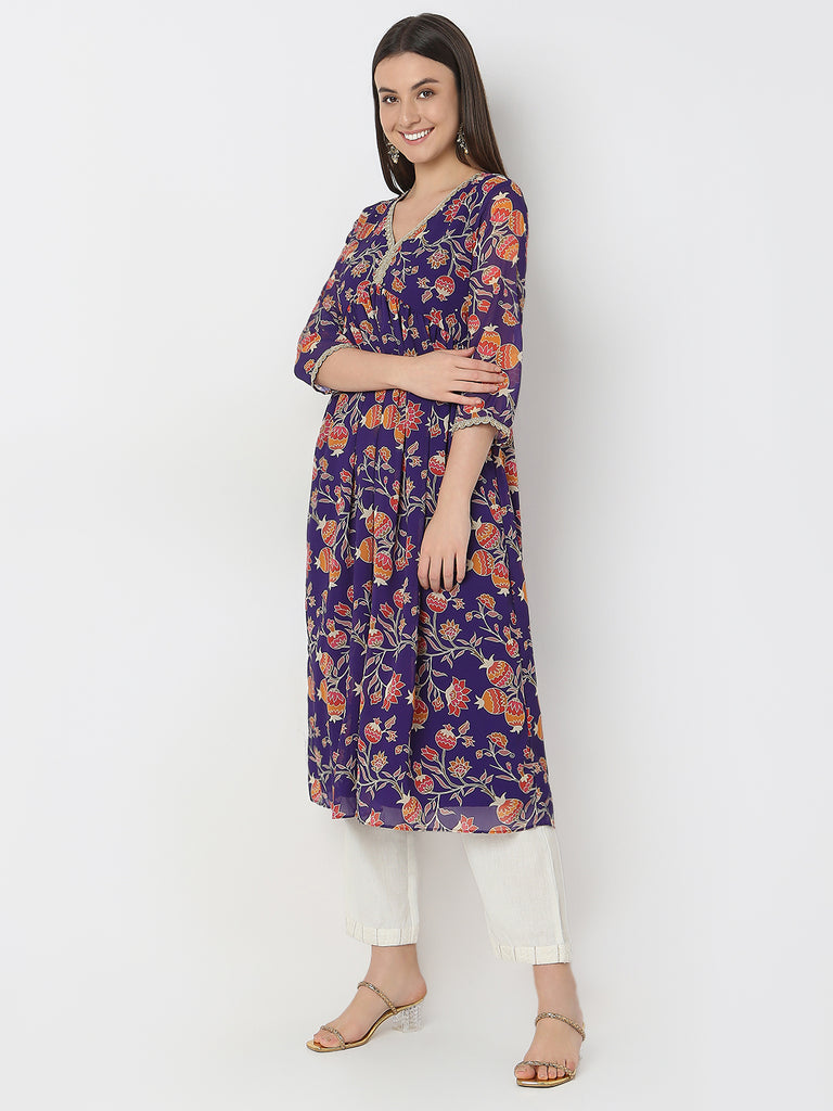 Flare Fit Printed A-Line Kurta