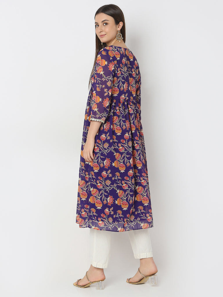 Flare Fit Printed A-Line Kurta