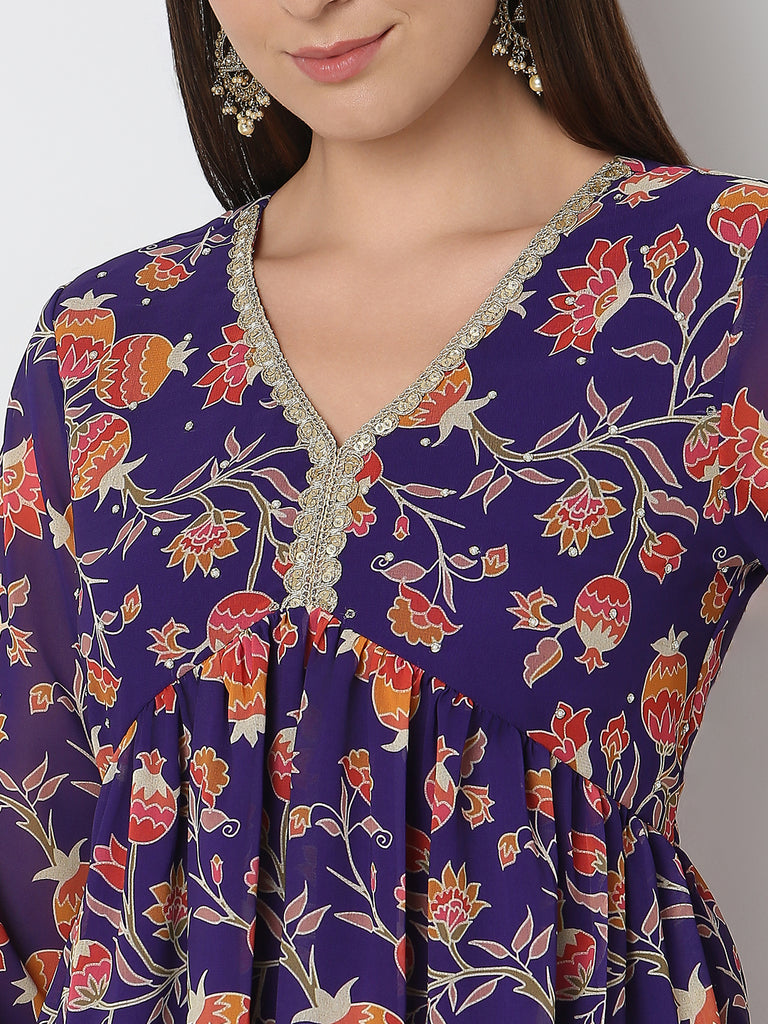 Flare Fit Printed A-Line Kurta