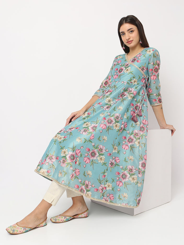 Flare Fit Printed V-Neck Kurta