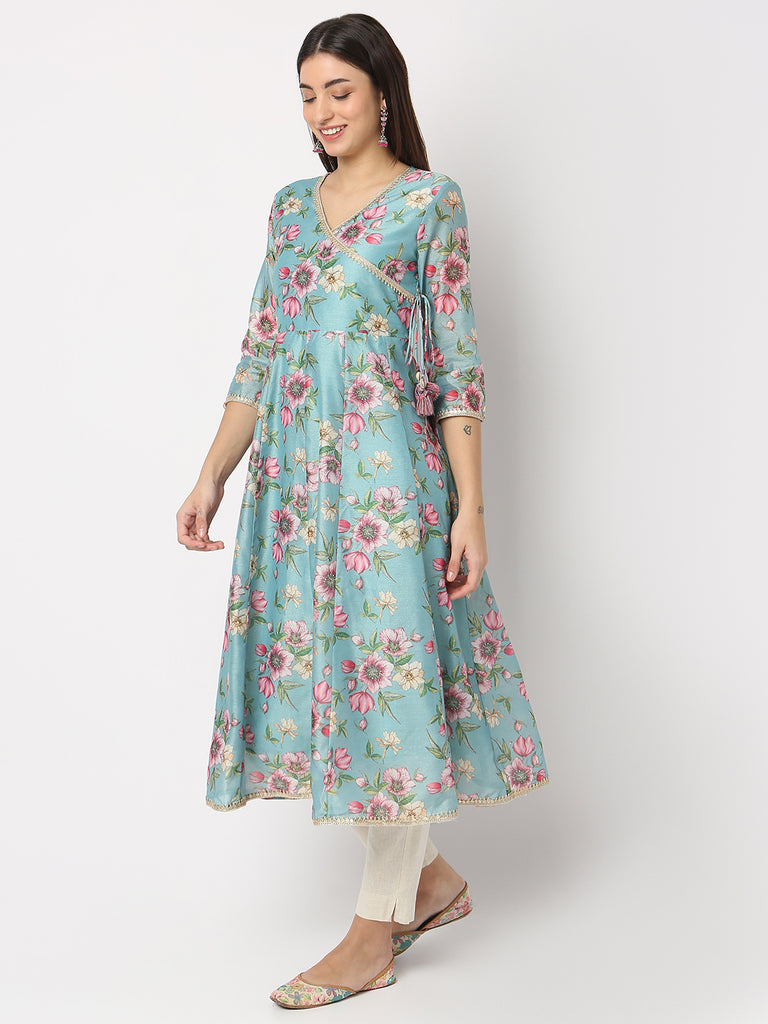 Flare Fit Printed V-Neck Kurta