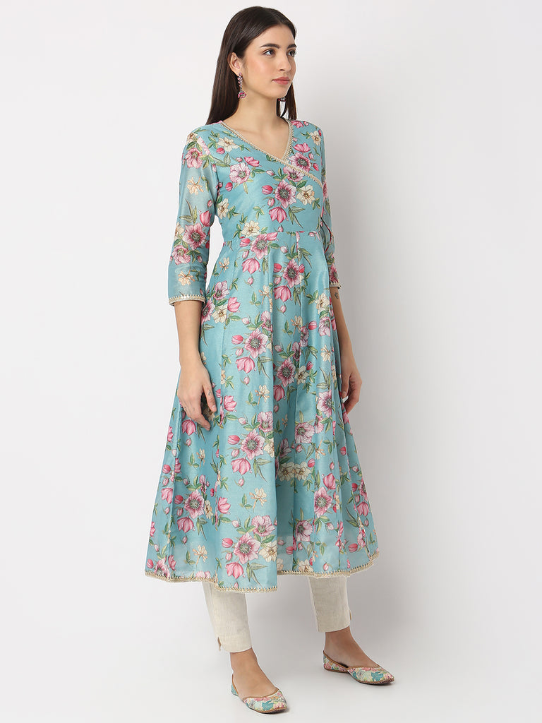 Flare Fit Printed V-Neck Kurta