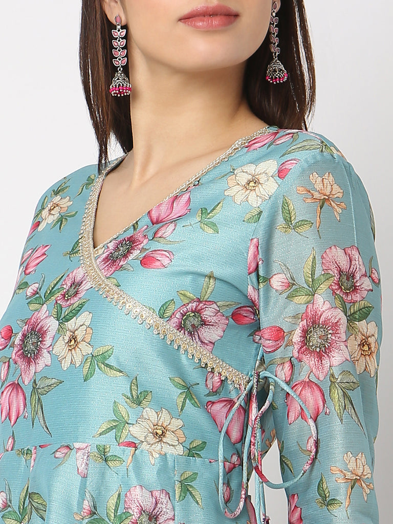 Flare Fit Printed V-Neck Kurta