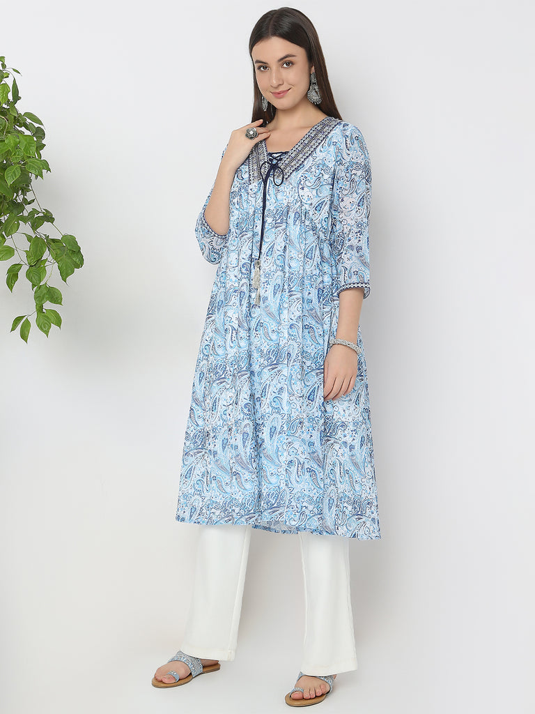 Flare Fit Printed Kurta