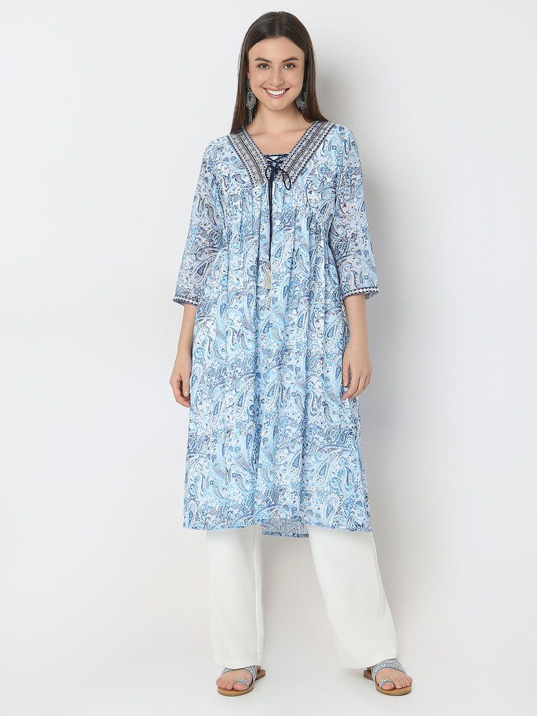 Flare Fit Printed Kurta