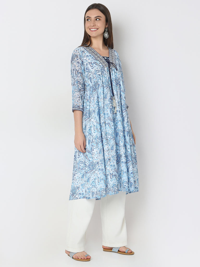 Flare Fit Printed Kurta